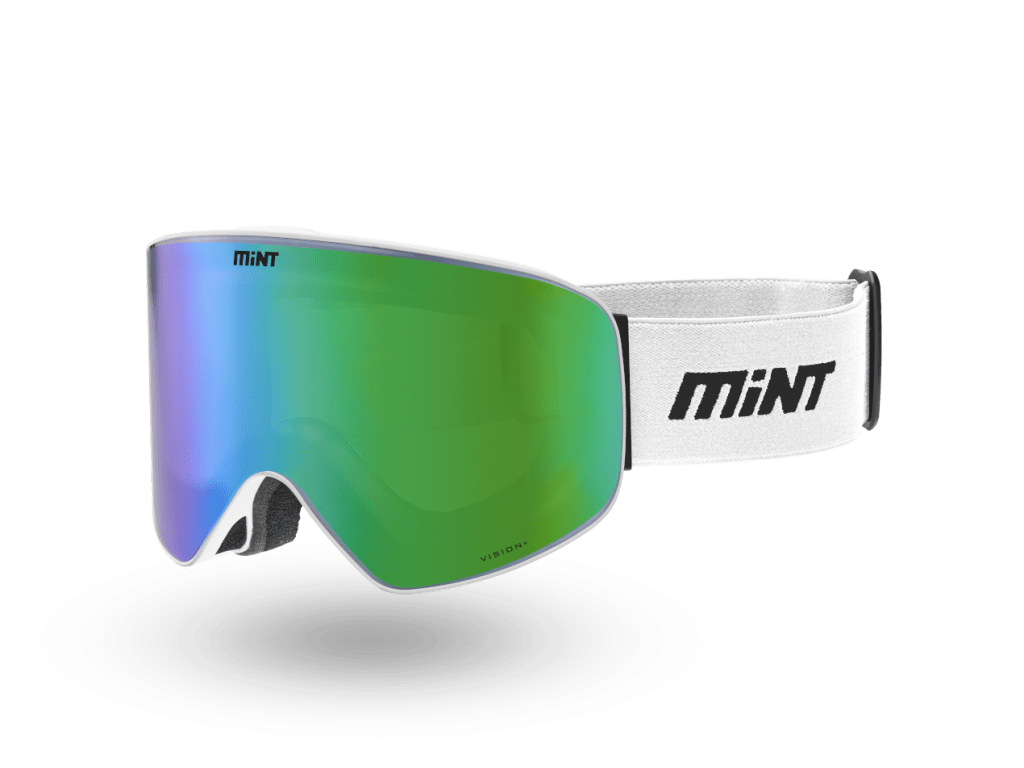Mint-Sports White Green White Ski Glasses